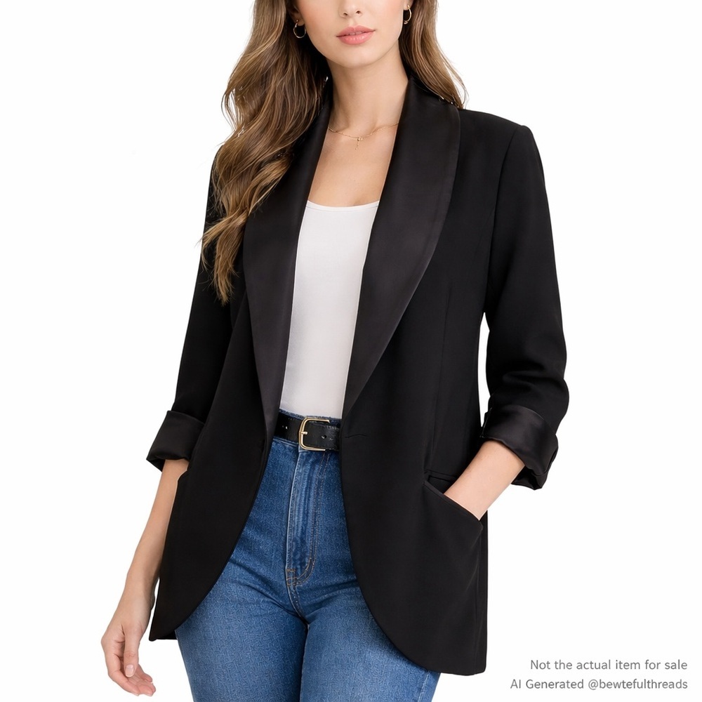 Wilfred Black Matte Lapel Blazer Size 4 Relaxed Minimal Jacket